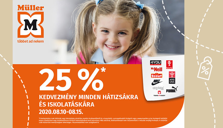 Kedvezményes táskák és tornazsákok a Müllerben!