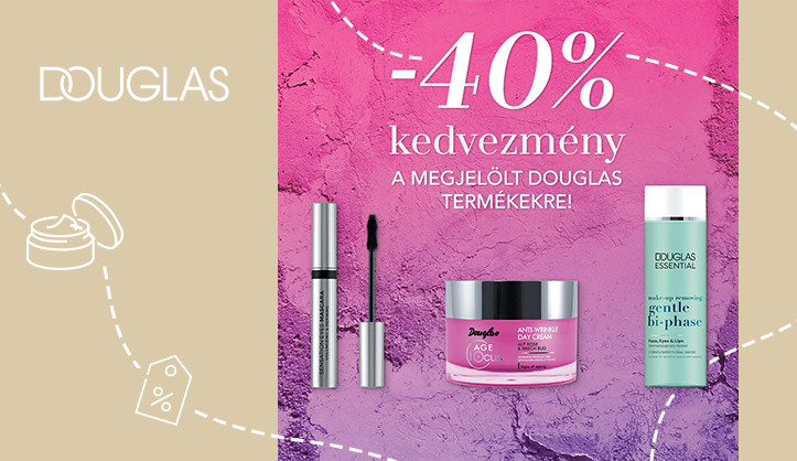 Akár 40% kedvezmény a Douglas termékekre!